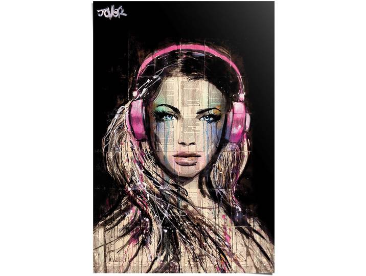 Poster REINDERS DJ Girl Loui Jover , bunt (farbe bild(er): mehrfarbig), B:61cm H:91,5cm, Papier, Bilder, Poster