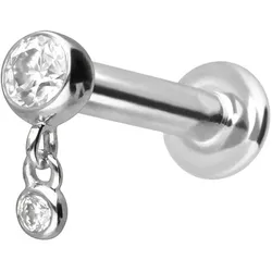 14 Karat Gold Labret mit Innengewinde 2 MOISSANITE