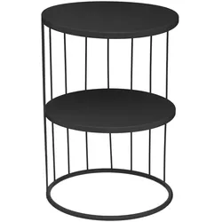 WellHome - 3-stufiger Dekotisch Ø36x52 cm Schwarz
