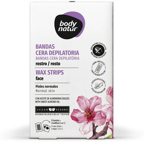 Body Natur Bandas Cera Depilatória Rosto Pele Normal 12 un