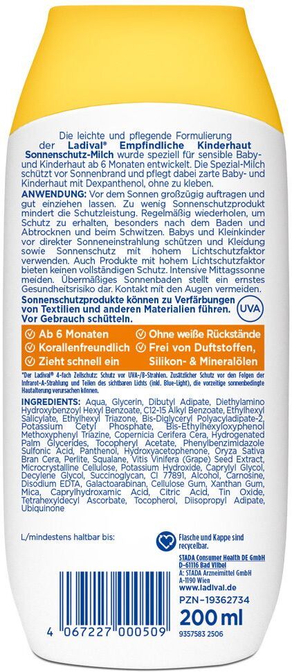 Ladival empfindliche Kinderhaut Milch LSF 50+ 200 ml
