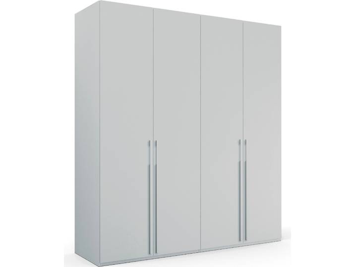 Drehtürenschrank, Holzwerkstoff, Seidengrau, 201×223×63 cm, Mit 4 Schubladen & 4 Türen, Rauch Skat Pure