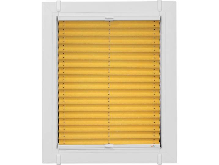 Plissee SUNLINES Young Style Energy Saving , gelb (mais, weiß), B:80cm H:100cm, Plissees, Plissee, nach Mass, mit Energiespareffekt, verspannt mit Simply-Fix Klemmträger