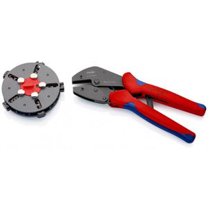 Knipex Crimpzange 97 33 02 MultiCrimp, Universalzange mit 5 Crimpeinsätzen im Wechselmagazin
