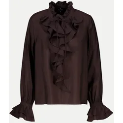 Bluse mit Volants Braun 44