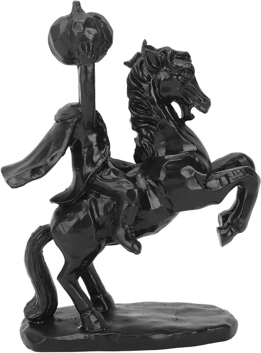 Hoofdloze Ruiter Beeld Halloween Decoratie Zwart - Hoogte: 22 cm