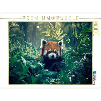CALVENDO Puzzle Roter Panda - Zwischen Farnen und Licht | 1000 Teile Lege-Größe 64x48cm Foto-Puzzle für glückliche Stunden, von , Calvendo Puzzle