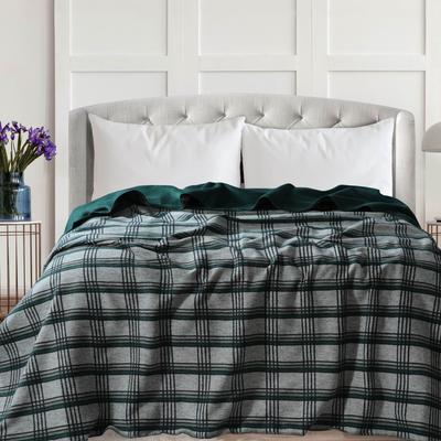 Tribeca Living German Yarn Dyed Cotton Acrylic Soft and Cozy Reversible Blanket