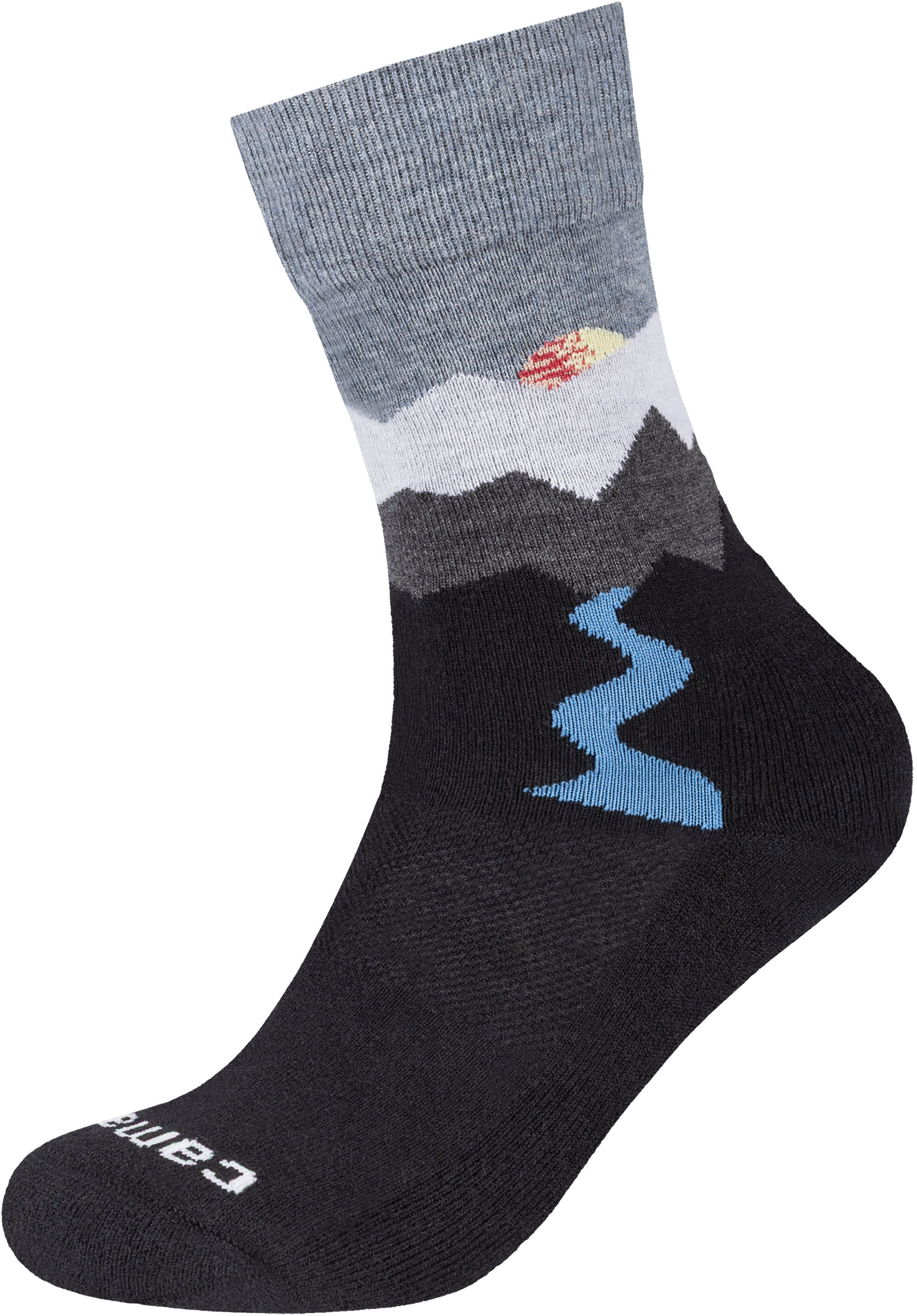Socken CAMANO "function", Herren, Gr. 43-46, schwarz, Materialmix, mehrfarbig, Socken Socken, verstärkt an Ferse und Spitze, Merino-Wollanteil, weiche Zehennaht