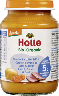 Holle Boião Puré de Cenoura, Batata e Vaca Bio 190 gr