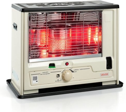 VEVOR Draagbare petroleumkachel 2930W met 4,44L olietank, beige