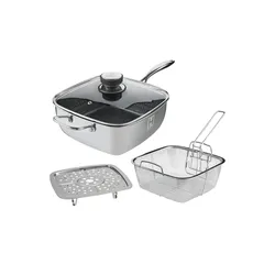 Hensslers Schmorpfanne   ¦ silber ¦ Edelstahl ¦ Maße (cm): B: 25,5 H: 9,5