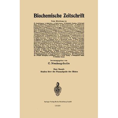 Studien Über die Plasmalipoide des Blutes, Taschenbuch von Hugo Theorell, Springer Berlin, 978-3-662-28213-7