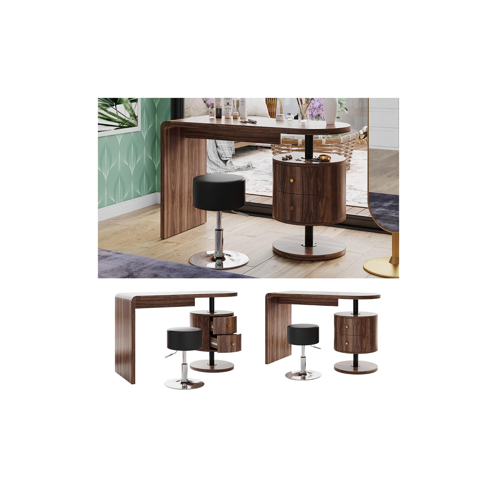 Vicco Schminktisch Lara Eiche rustikal 120 cm mit Hocker