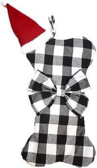 Snug & Styled Christmas Hanging Candy Gift Bag For Kids Holiday Decor Pendant black White Grid