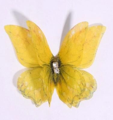 Uplift Picks Fifty Piece Colorful 3D Organza Butterfly Applique Set yellow