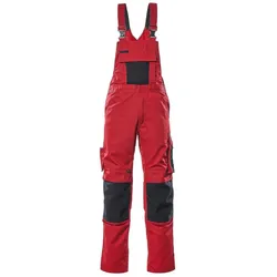 MASCOT Augsburg Latzhose mit Knietaschen UNIQUE Rot / Schwarz 66 - 12169-442-0209-82C66 - Rot / Schwarz
