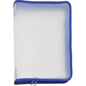 Foldersys Reißverschlusstasche 40452-40, A4, blau / transparent, aus PP