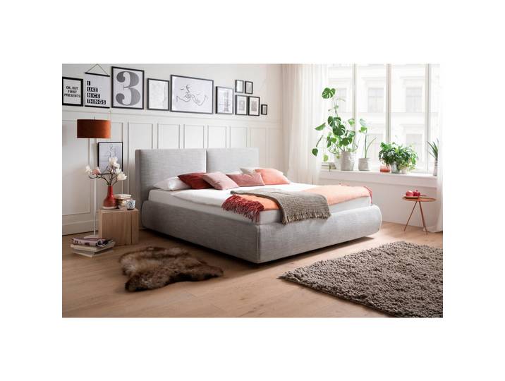 P & B Polsterbett Atesio, Hellgrau, Holz, Birke, Buche, vollmassiv, 180x200 cm, individuelle Liegehärteeinstellung, Schlafzimmer, Betten, Polsterbetten