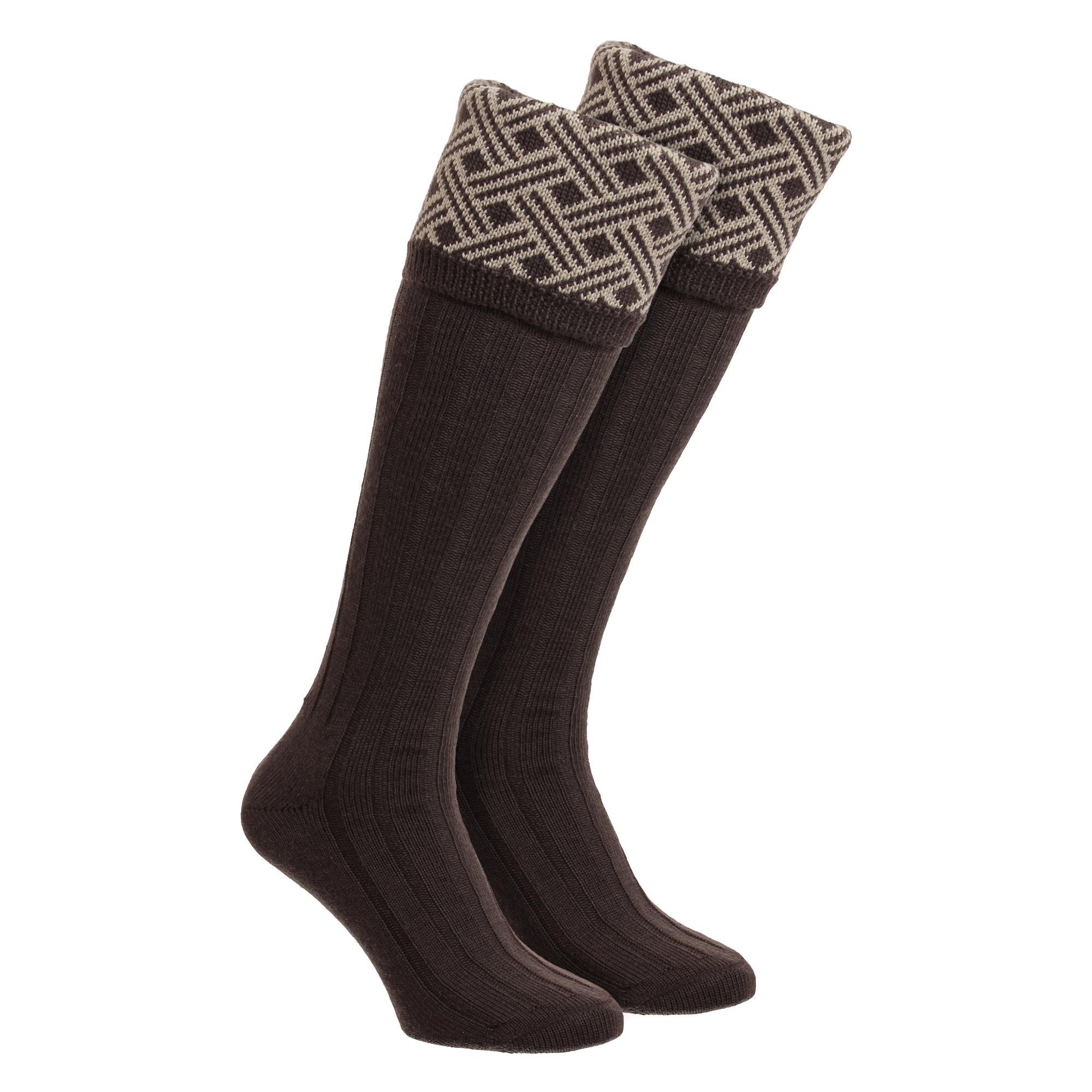 Herren Schieß Merinowollsocken Warme Land Jacquard Muster