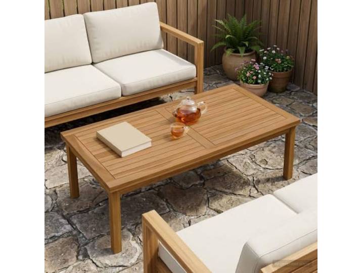 PHGTYUK Tischplatte Rechtwinklig Massives Teakholz Natur Wasserbasierte Beschichtung, Robust, Vielseitig, Leichte Pflege, Modernes Design