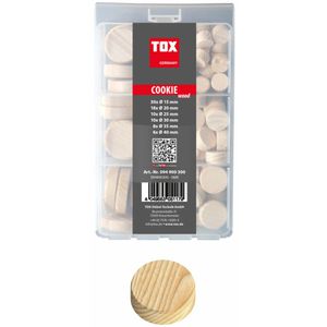 Tox Holzzapfen 094900300, Miniset Cookie wood, konisch, Kiefernholz, glatte Oberfläche, (ØxL) 15-40 x 10mm, 82-teilig, 30 Stück
