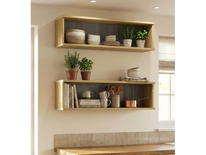 Wandregal HOME AFFAIRE Meliss , braun (natur), B:80cm H:23cm T:21cm, Massivholz, Regale, Wandregal, aus nordischer Kiefer gefertigt, Breite 80 cm, 2-tlg