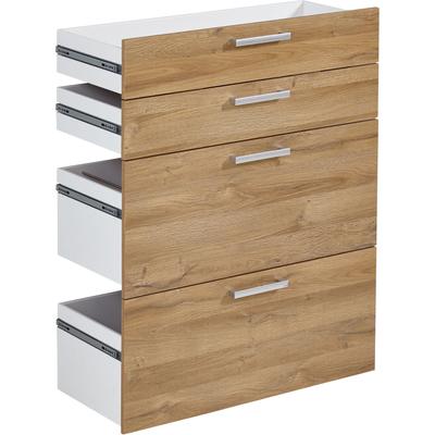 Schubkasteneinsatz FMD "Calvia 14", braun (alteiche), B:84cm H:106cm T:34,5cm, Holzwerkstoff, Schubladen