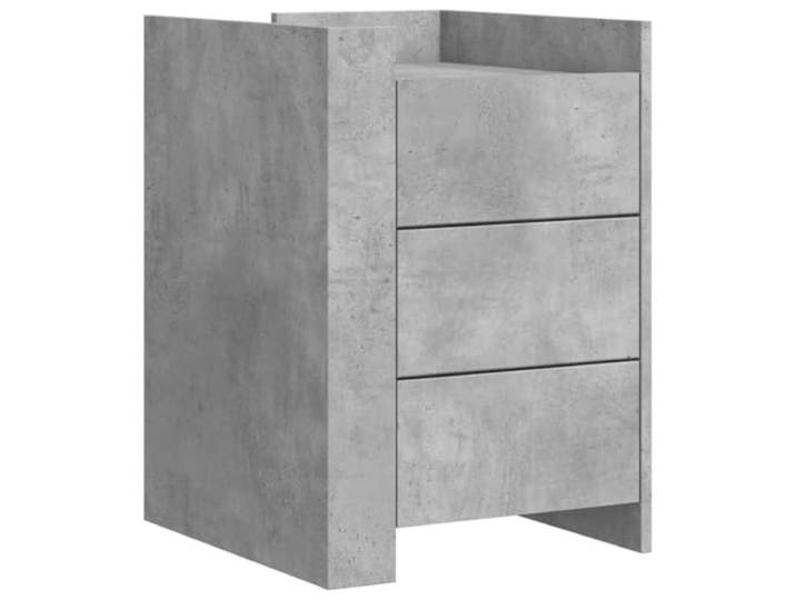 HGLADYU Nachttisch Betongrau 45x50x65 cm Holzwerkstoff mit DREI Schubladen, stabil und feuchtigkeitsbeständig, für Schlafzimmer und Wohnzimmer