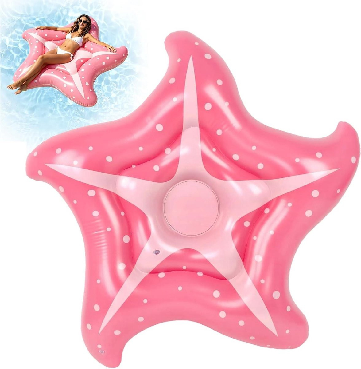 Opblaasbare Zwembadmatras Zeester - Roze Luchtbed - 140 cm