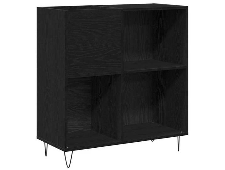 Meuble à Vinyles - - rangement vinyles - bois d'ingénierie - chêne noir - 85 x 38 x 89 cm - 4 étagères{sce88w}