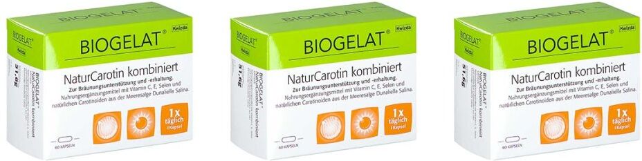 BIOGELAT® NaturCarotin kombiniert Kapseln 3x60stk
