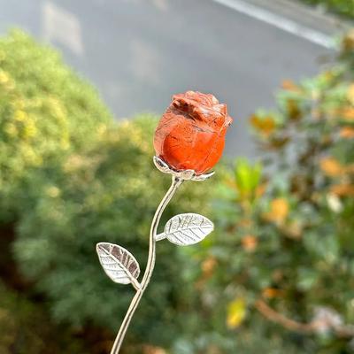 Inspire Essentials CrystalBloom Rose Quartz Flower Ornament Elegant Gift Decor 12