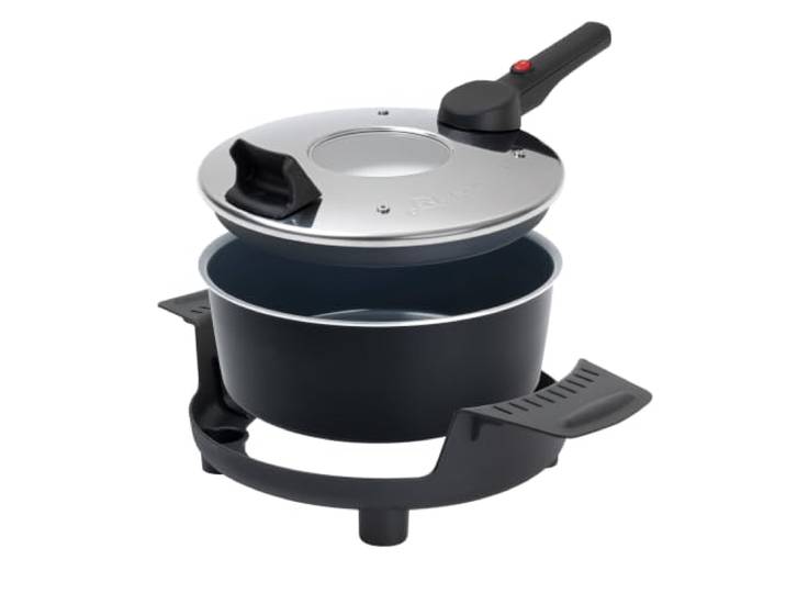 Remoska Prima Glass Ceramic Elektrische Backform 4 L, 580 W, PFAS-frei Minibackofen im Topf für Kuchen, Braten und Aufläufe, für kleine Küche und Camping, hergestellt in Tschechien (EU)