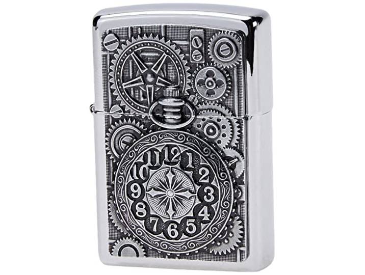Zippo Stormaansteker Zakhorloge en tandwielen embleem, Zilver