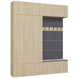 Garderobe HAGA IV/2Sz2W EICHE SONOMA 2x Schrank + 2x Kleiderpaneel