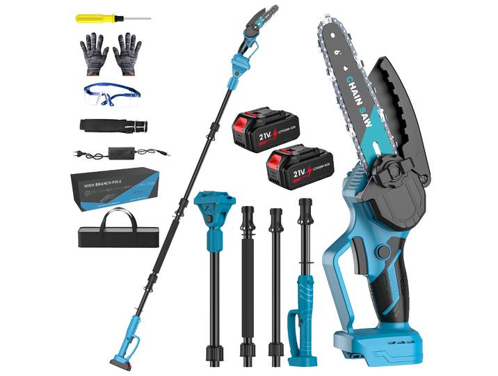Makita – scie à poteau d'extension de 2m, tronçonneuse électrique sans balais de 6 pouces, scie à branche haute, tige télescopique, outils électriques de jardin pour batterie