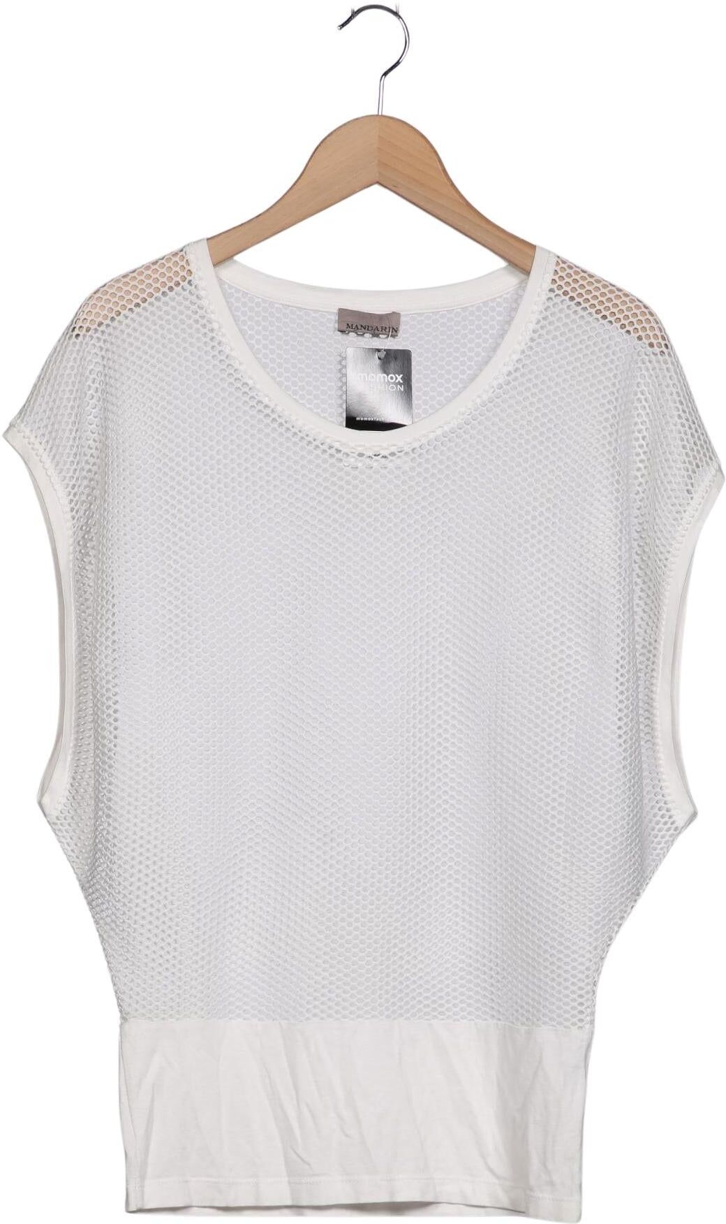 Mandarin Damen T-Shirt, Weiß, Gr. M, kein / Etikett - Second Hand