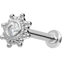 14 Karat Gold Labret mit Innengewinde MOISSANIT-SONNE