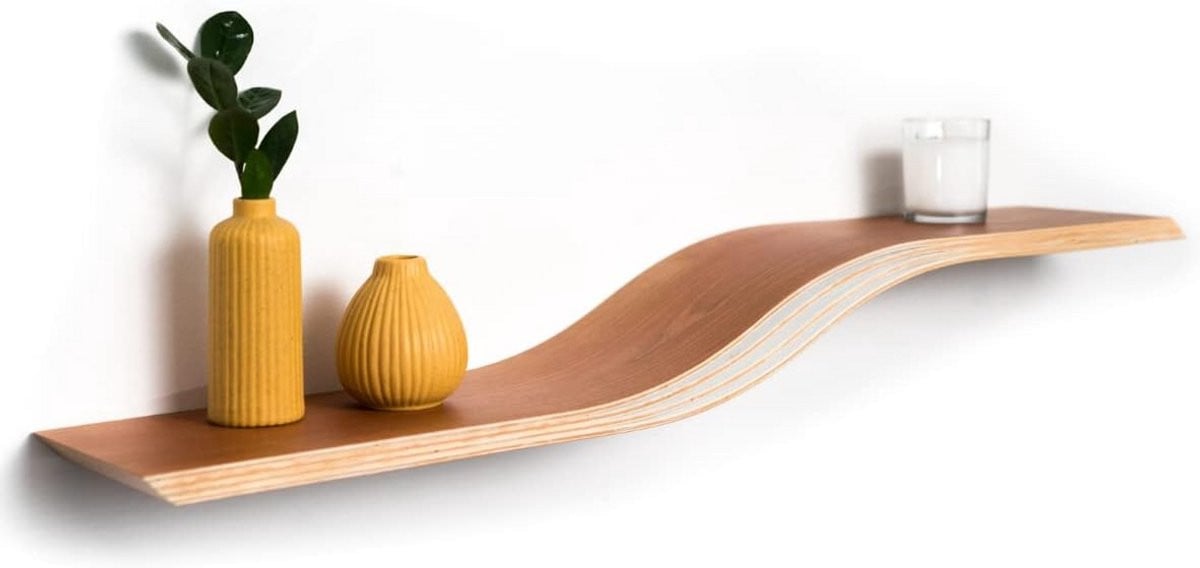 Handgemaakte geometrische drijvende houten wandplank voor volwassenen