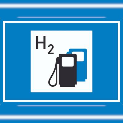 HB-Druck Wasserstofftankstelle Symbol Aufkleber A0 (841x1189mm)