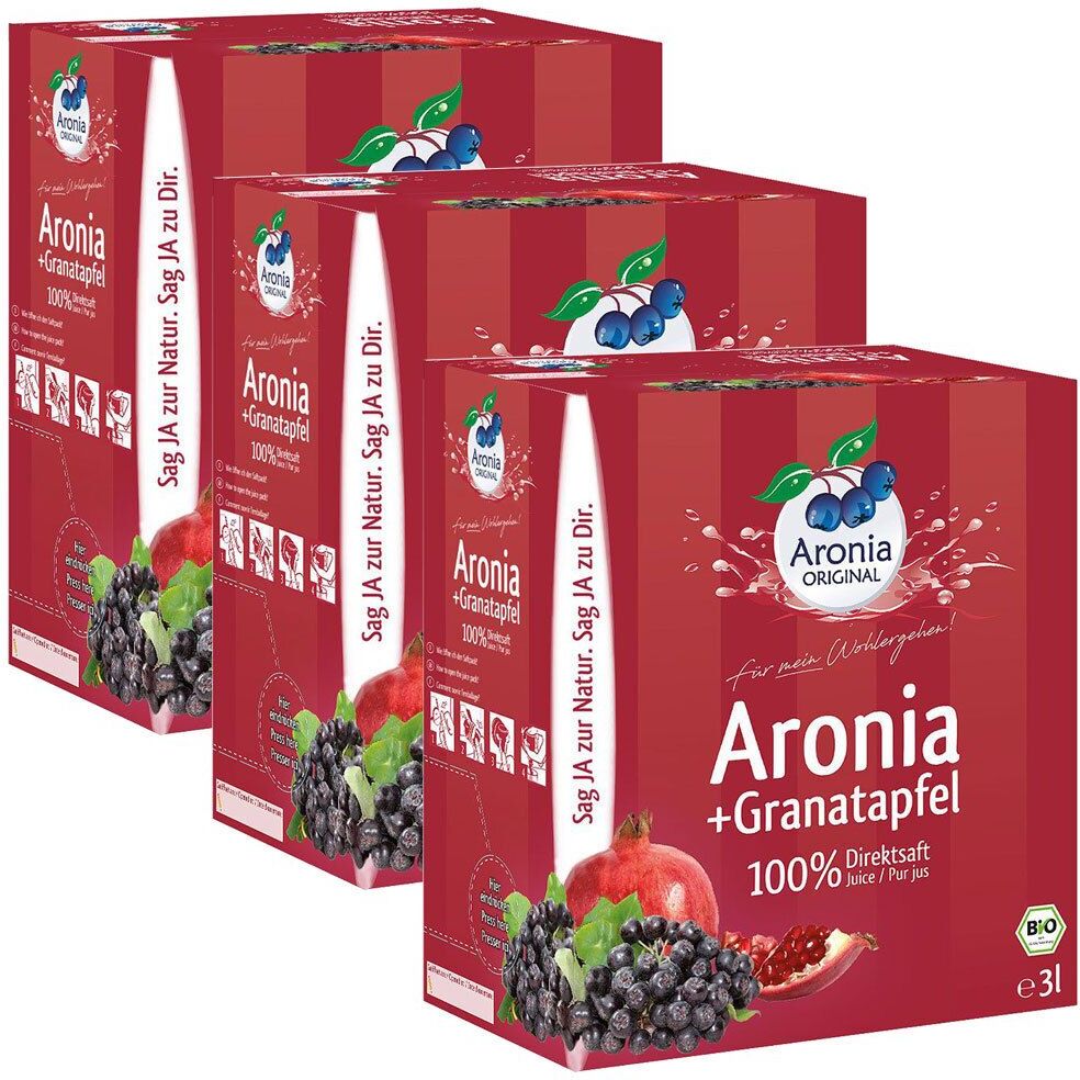 Aronia Original Bio + Granatapfelsaft 3x3 l Saft