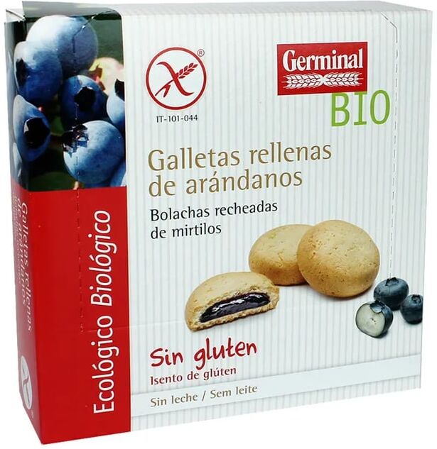 Germinal Eco Bio Bolachas Recheadas de Mirtilo Sem Glúten Bio 200g Mirtilo