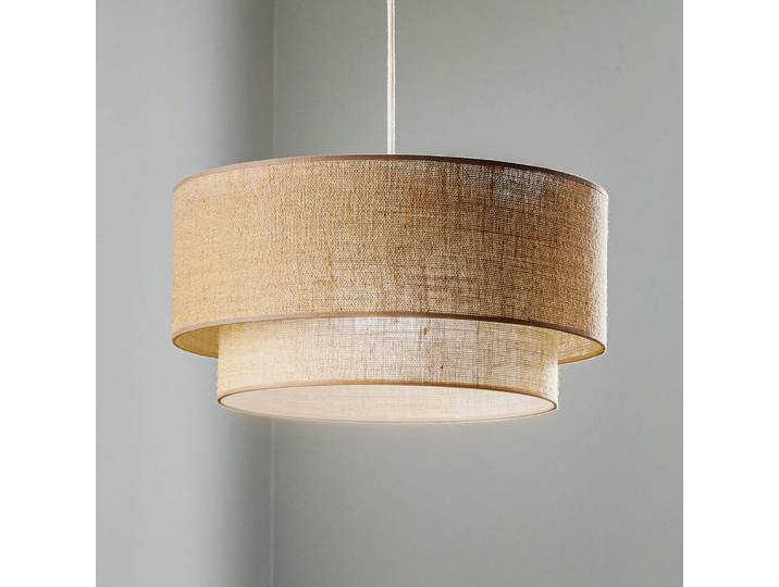 Hanglamp Boho jute, dimbaar, bruin / roest, Woon-/ Eetkamer, Textiel / Stof / Zijde, Landelijk, Hanglamp
