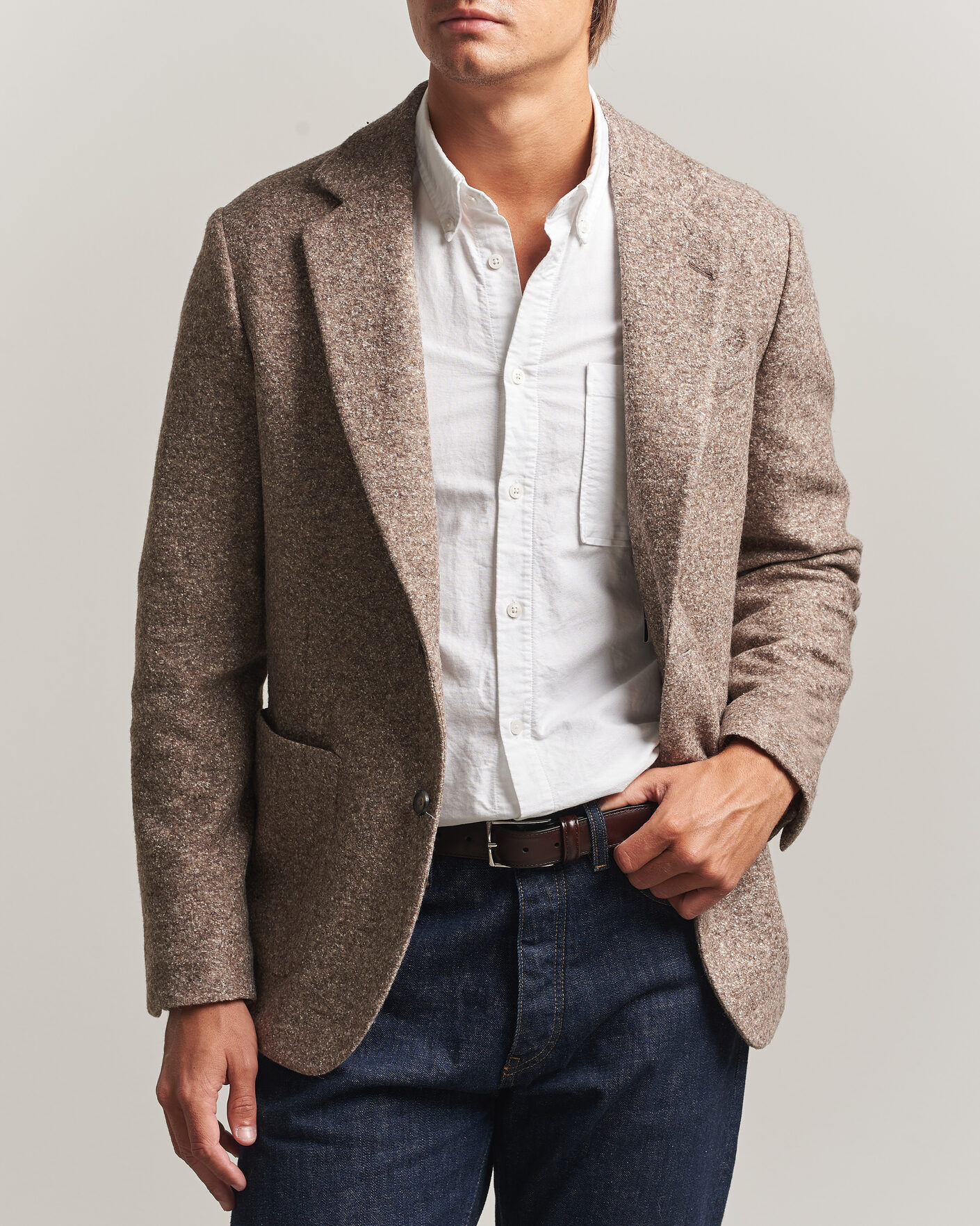 Gant Wool/Silk Jersey Blazer Clay Beige men 50 Beige