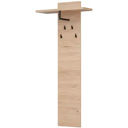 GARDEROBENPANEEL Eiche Jackson 60 cm, Wandgarderobe mit Kleiderstange