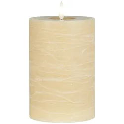 IB Laursen LED-Stumpenkerze mit warmer Flamme, Höhe 15, Ø 10 cm, beige