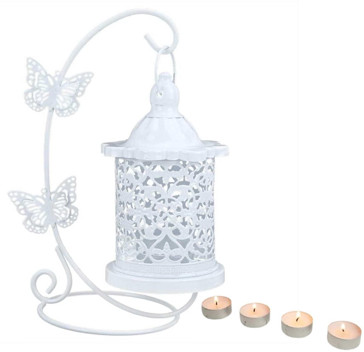 Omgoods Vogelkooi Decoratie Kaarsenhouder - Vintage Metalen Lantaarn voor Pillar kaarsen