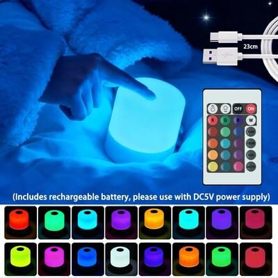 Uplift Picks LumiGlow Rechargeable RGB Touch Desk Lamp With Dimming Remote Timer Control rgb