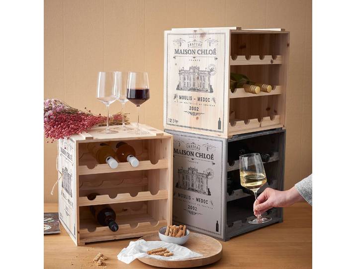Weinregal Tannenholz Braun/Beige 32 x 39 x 36cm